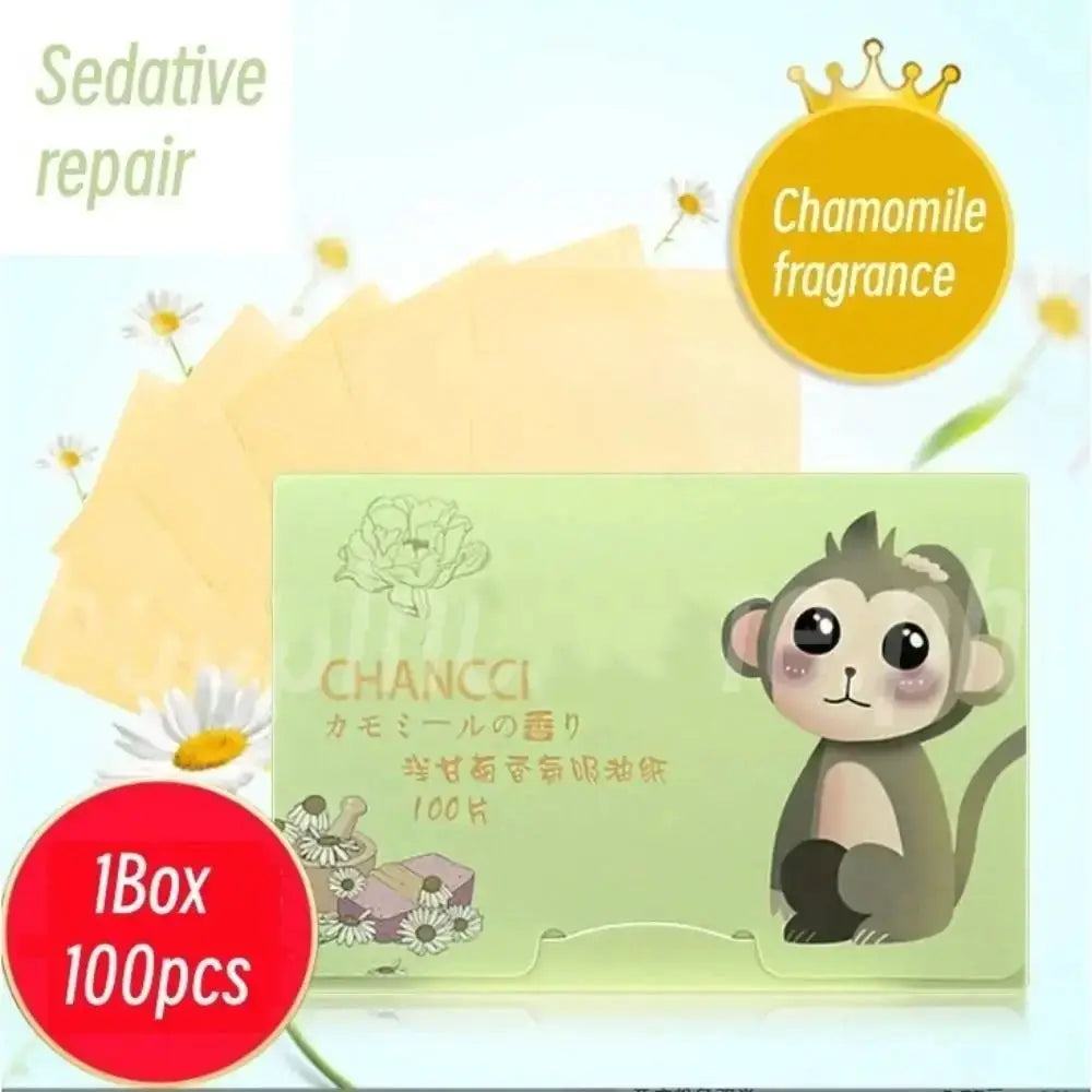 100PCS Fragrance Facial Oil Absorbing Paper Natural Green Tea Bamboo Charcoal Oil Blotting Paper Portable Facial Absorbent Paper by All Mart Bristol Ltd