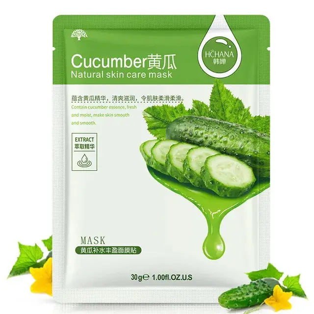 10pcs Natural Plant Facial Mask Moisturizing Oil Control Anti-Aging Fruit Aloe Korean Sheet Face Mask Beauty Skin Care Prodcuts by All Mart Bristol Ltd