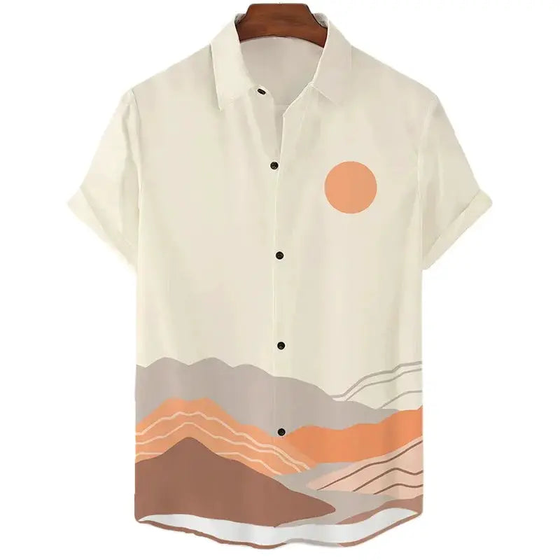 Desert Cactus Shirt For Men 3D Print Summer Hawaiian Harajuku Fashion Shirt Top Blouse Short Sleeves Street Vacation Beachwear by All Mart Bristol Ltd