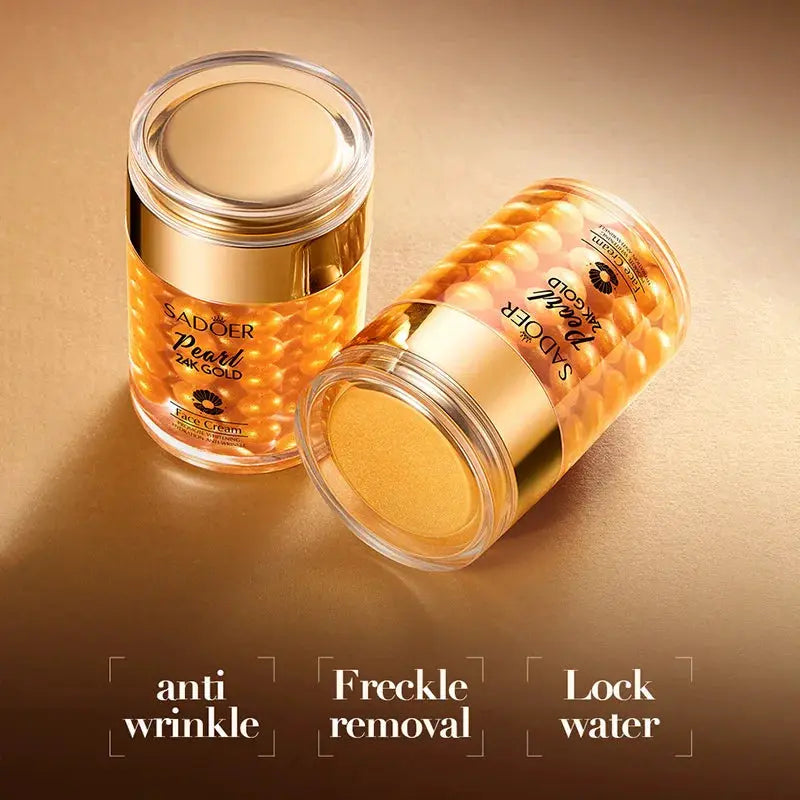 SADOER 24K Golden Pearl Collagen Face Cream Moisturizing Brightening Hydrating Firming Facial Cream Face Skin Care Products by All Mart Bristol Ltd