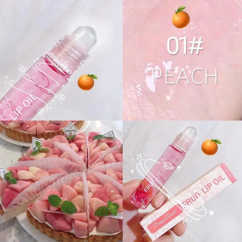 6 Colors Roll-on Fruit Essence Lip Balm Lip Oil Lip Moisturizing Mirror Primer Lip Lipstick Hydrating random Gloss Transparent by All Mart Bristol Ltd