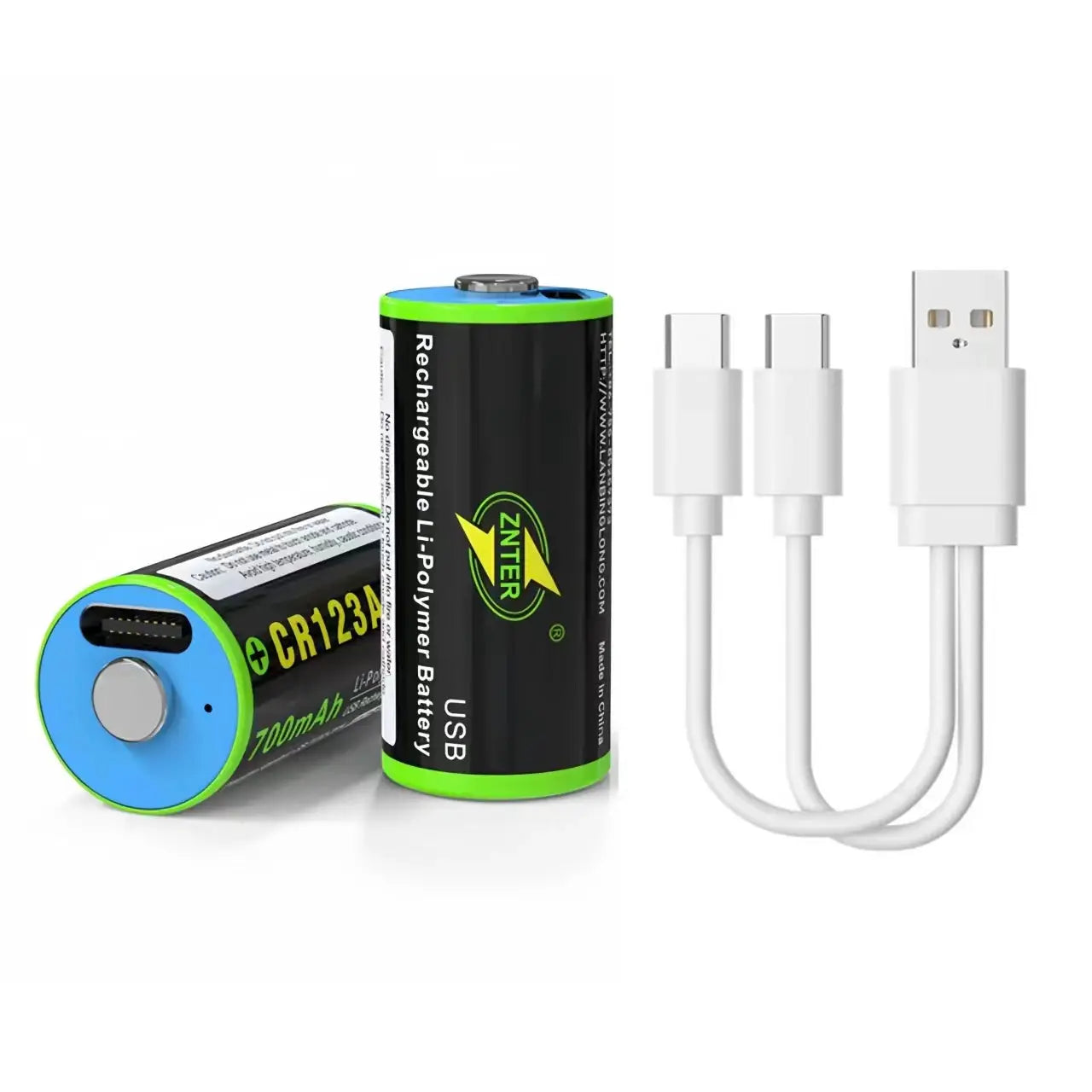2pcs/lot ZNTER 3.0V CR123A rechargeable battery 700mAh USB rechargeable lithium battery for rangefinder camera lithium battery by All Mart Bristol Ltd