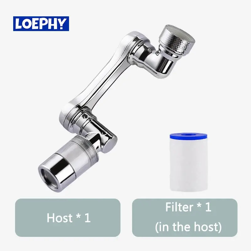 1080° Rotating Water Purification Filter Plastic Faucet Mechanical Arm Spray Head Kitchen Washbasin Extension Tap Aerator Univer by All Mart Bristol Ltd