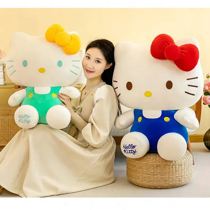 22CM Classic Cartoon Vest Kitty Cat Doll Plush Toy Cartoon Anime Sanrio Head Bow Hello KT Doll For Girls Birthday Gift Plush Toy by All Mart Bristol Ltd