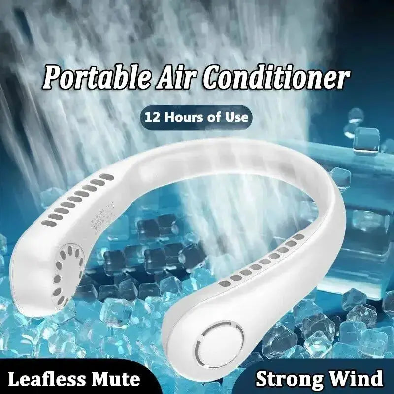 Portable Bladeless Neck Fan Rechargeable 3 Speed Cooling by All Mart Bristol Ltd