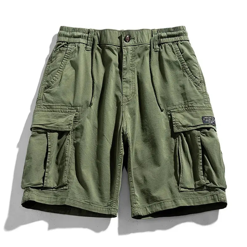 New Summer Solid Color Fashion Cotton Casual Breeches Cargo Men Shorts Men Breathable Quick Dry Multi Pocket Hip Hop Shorts by All Mart Bristol Ltd