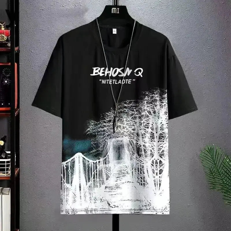 T-shirt for Men Hoodies Summer Men Clothing Cartoon Casual Harajuku Streetwear Print Hooded Top Short Sleeve Sweatshirts Men by All Mart Bristol Ltd
