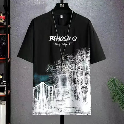 T-shirt for Men Hoodies Summer Men Clothing Cartoon Casual Harajuku Streetwear Print Hooded Top Short Sleeve Sweatshirts Men by All Mart Bristol Ltd
