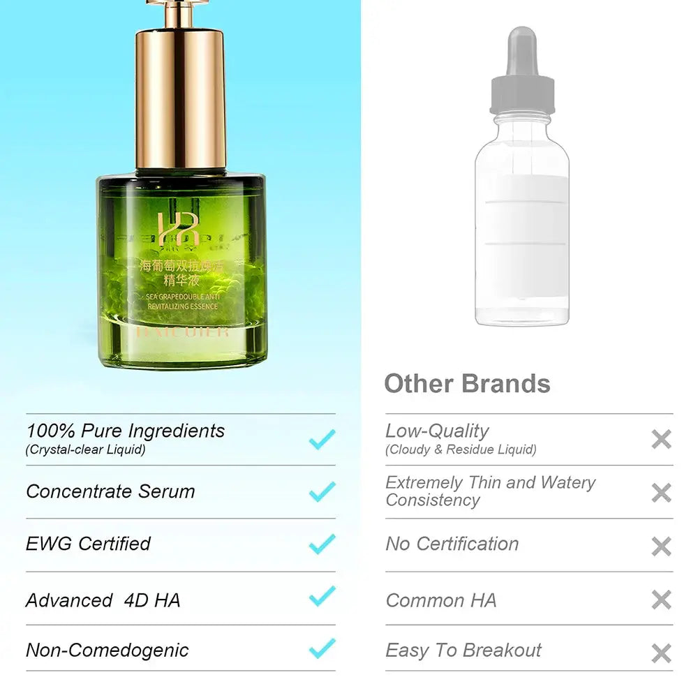 Sea Grape Collagen Peptide Double Anti Revitalizing Essence Oil Skin Care Moisturizing Brighten Anti-Aging Firming Face Serum by All Mart Bristol Ltd
