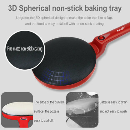 Electric Crepe Maker Pizza Pancake Machine Non-Stick Griddle Baking Pan Cake Machine kitchen Appliance Cooking Tools Sonifer by All Mart Bristol Ltd