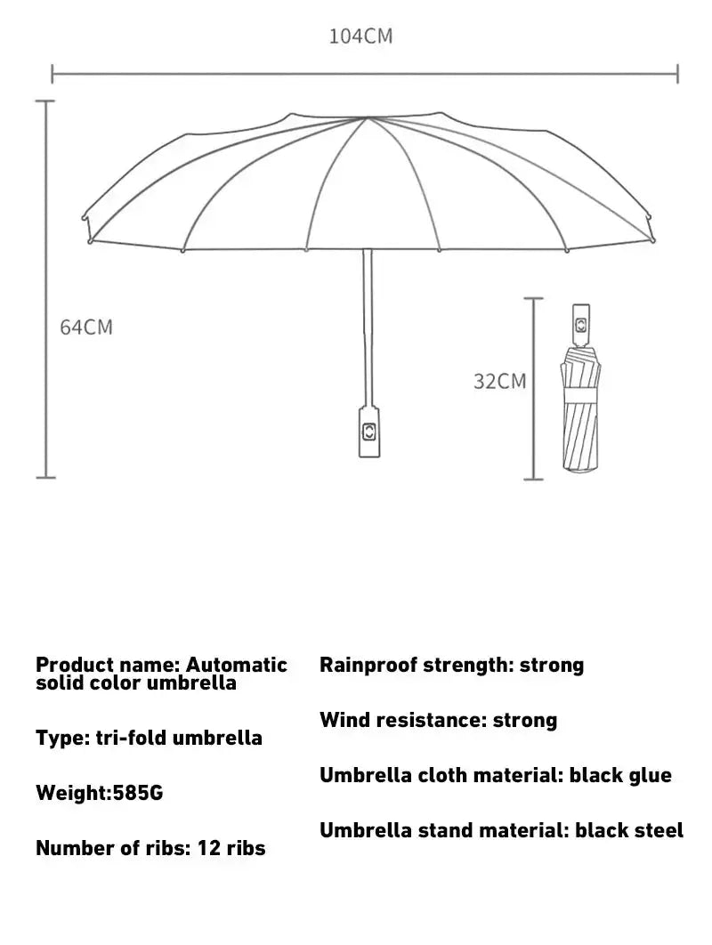 12 Bones Umbrella Windproof Double Layer Umbrella Fully Automatic Rain Umbrella for Men Women Luxury Business Parasol New by All Mart Bristol Ltd