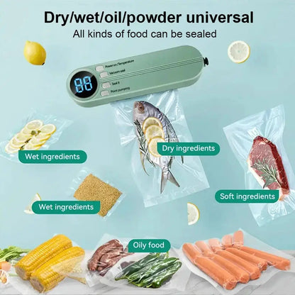 Portable Rechargeable Food Vacuum Sealer with Digital Display by All Mart Bristol Ltd