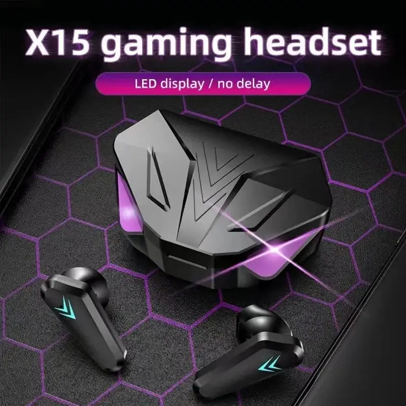 TWS Wireless Bluetooth Headset LED Display Gamer Earbuds with Mic Wireless Headphones Noise Cancelling Bluetooth Earphones X15 by All Mart Bristol Ltd