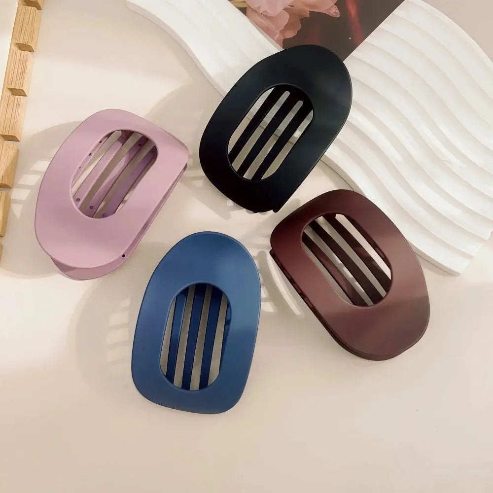 Fashion Oval Hair Claw Clip for Women New Design Leopard Matte Curved Flat Styling Barrettes Acrylic Lying Down Hair Accessories by All Mart Bristol Ltd