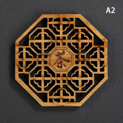 Creative Lotus Flower Drink Coasters Wooden Round Cup Mat Table Mat Tea Coffee Mug Placemat Home Decoration Kitchen Accessories by All Mart Bristol Ltd