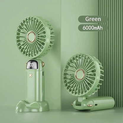 Hot Sell Handheld Mini Fan Foldable Portable Neck Hanging Fans 5 Speed USB Rechargeable Fan with Phone Stand and Display Screen by All Mart Bristol Ltd