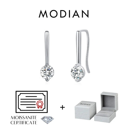 MODIAN Sparkling D Color Moissanite Drop Earrings 925 Sterling Silver Classic Geometric Dangle Earrings For Women Fine Jewelry by All Mart Bristol Ltd