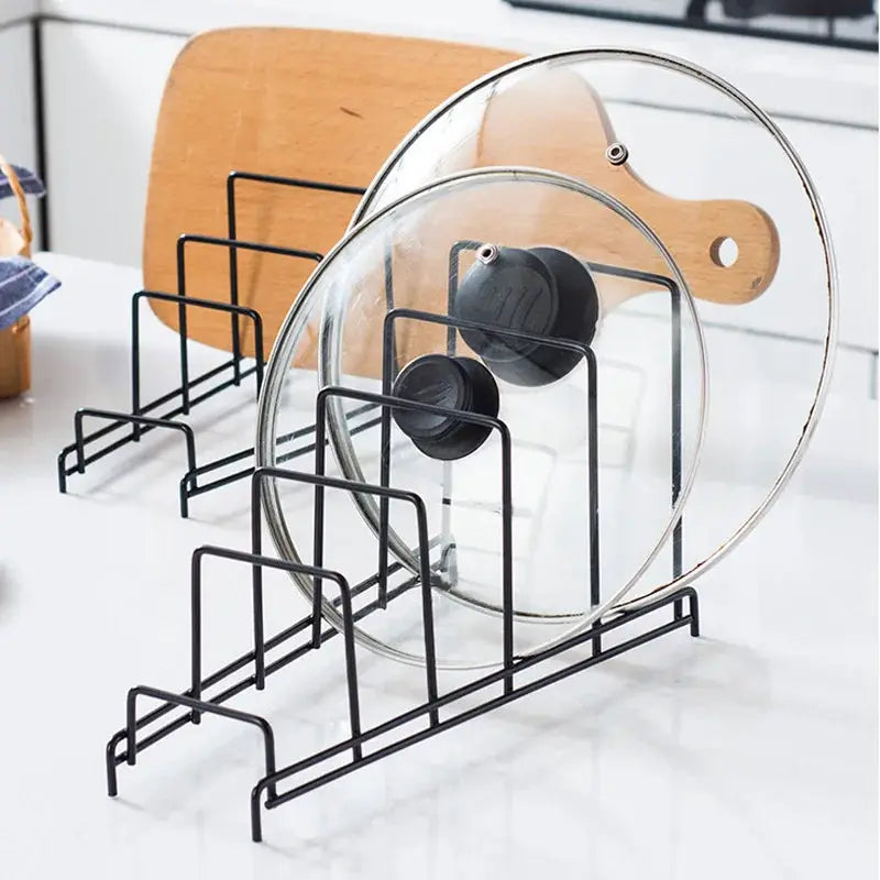 Rack Shelf Stand Multi Layer Space Saving Rustproof Cutting Board Practical Kitchen Organizer Pot Lid Holder Iron Art For Home by All Mart Bristol Ltd
