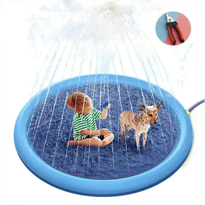 Dog Swimming Pool Pet Inflatable Spray Mat Dog Cooling Pad Outdoor Cat Interactive Fountain Toy Pet Sprinkler Pad Dogs Supplies by All Mart Bristol Ltd