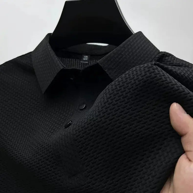 Brand Clothes Summer New Men's Short Sleeve T-shirt Ice Silk Cool and Breathable POLO Shirt Business Casual Sweat-absorbing Top by All Mart Bristol Ltd
