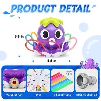 Space Rocket Octopus Sprinkler Water Toy Automatic Rotation Fun Spray Water Children's Water Playing Outdoor Toys by All Mart Bristol Ltd