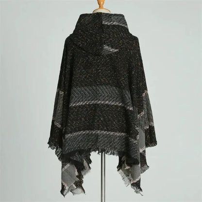 2024 Fashion Europe America Winter New Women Shawl Stole Hooded Cape Wrap Female Warmer Scarves Cold Proof Scarf Poncho Mulher by All Mart Bristol Ltd