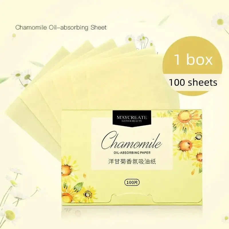 100 Pcs Portable Facial Absorbent Paper Oil Control Wipes Green Tea Sheet Oily Face Blotting Matting Tissue Makeup Facial Clean by All Mart Bristol Ltd