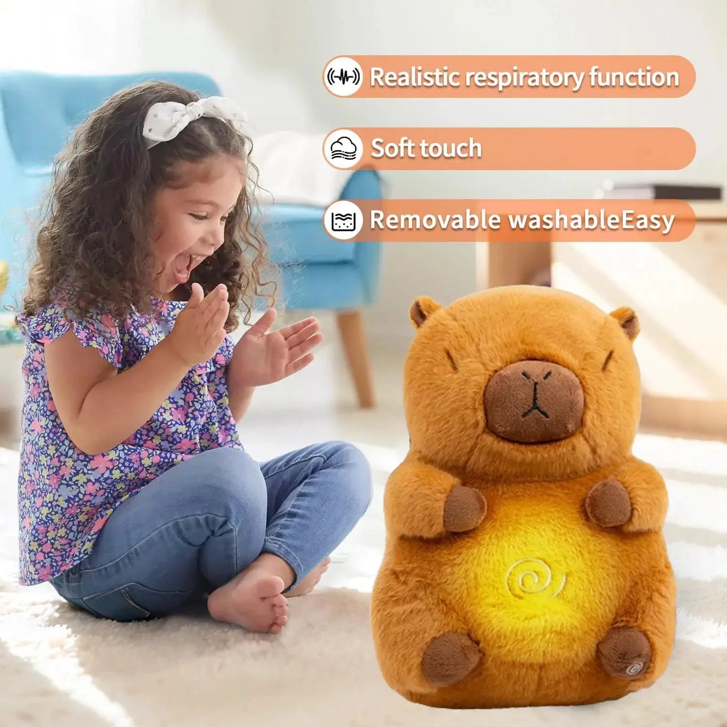 Capybara Plush Simulation Breathimg Capybara Anime Fluffty Toy Cute Doll Stuffed Animals Soft Doll Plush Children Gift by All Mart Bristol Ltd