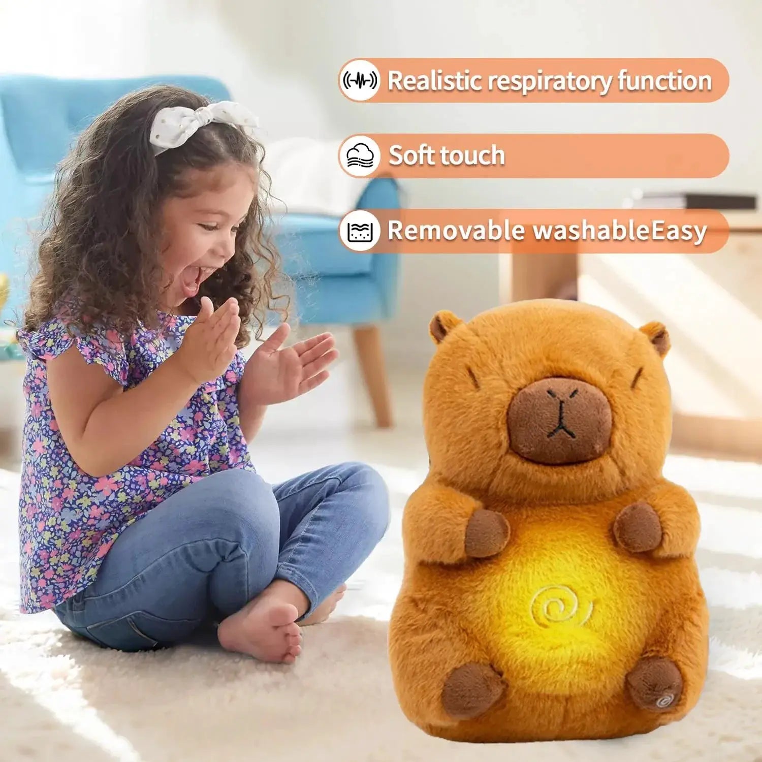 Capybara Plush Simulation Breathimg Capybara Anime Fluffty Toy Cute Doll Stuffed Animals Soft Doll Plush Children Gift by All Mart Bristol Ltd