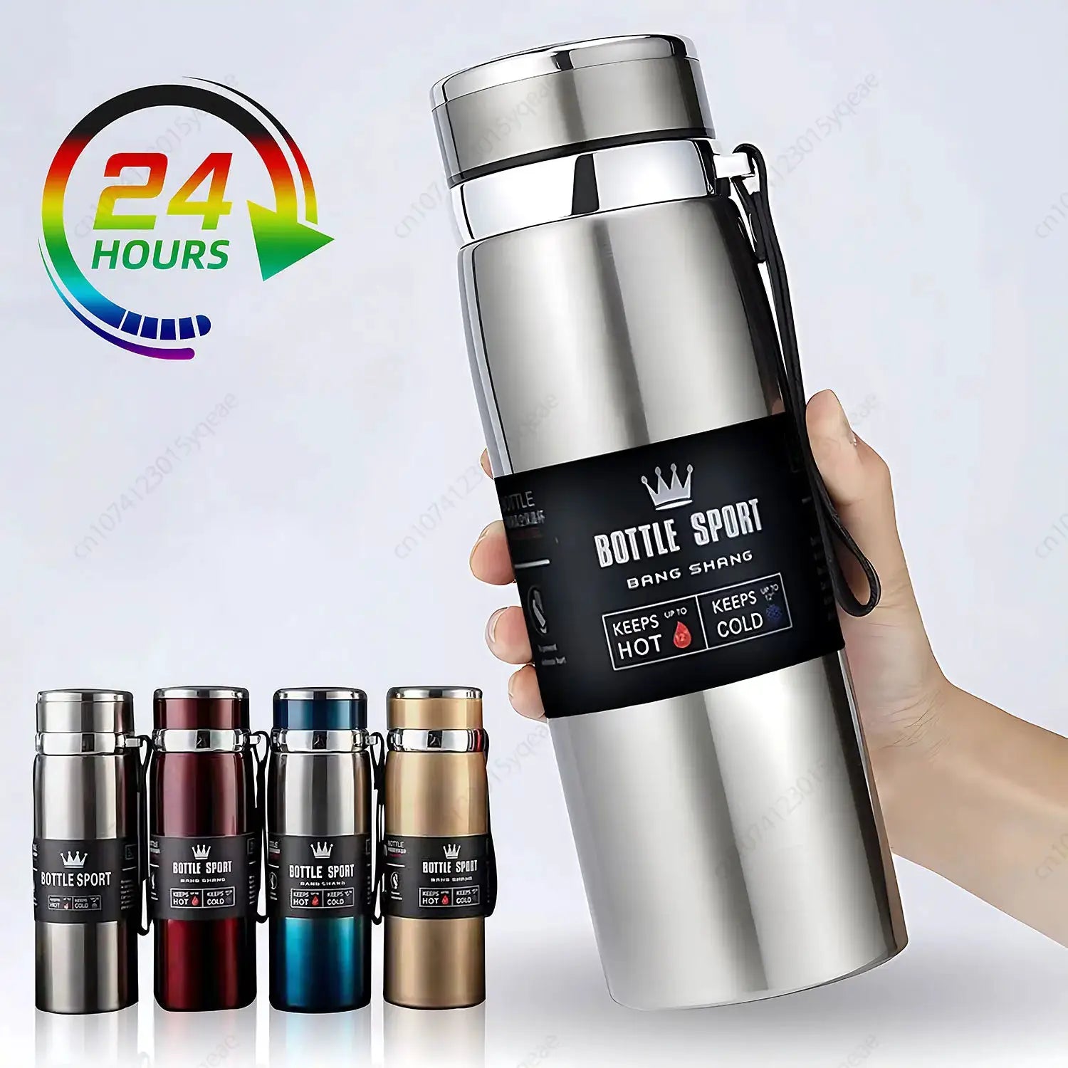 1000ml Thermal Water Bottle Thermos Vacuum Flask Double Stainless Steel Coffee Tea Insulated Cup Leakage-proof for Office by All Mart Bristol Ltd