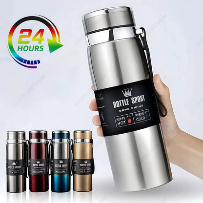 1000ml Thermal Water Bottle Thermos Vacuum Flask Double Stainless Steel Coffee Tea Insulated Cup Leakage-proof for Office by All Mart Bristol Ltd
