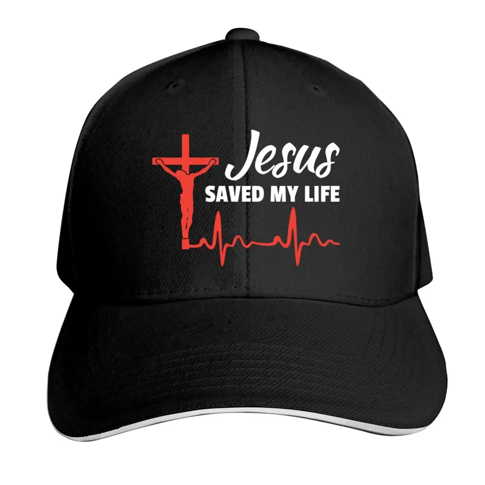 Jesus Saved My Life Hat Christian Baseball Cap Washed Cotton Denim Dad Hat for Men Women by All Mart Bristol Ltd