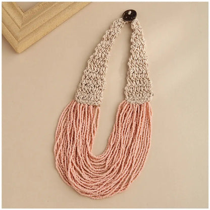 KAYMEN Fashion Handmade Small Beaded Strands Necklace Statement Bohemia Choker Necklace Multi Layers Jewelry Accessory Gifts by All Mart Bristol Ltd