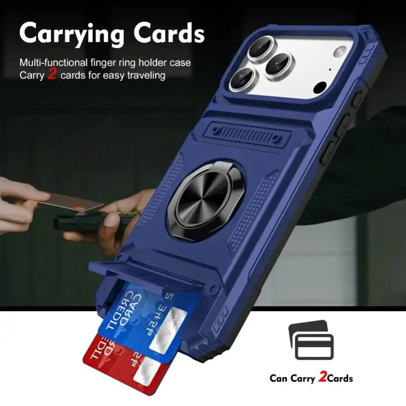 Case For iPhone 17 16 15 14 13 Pro Max Plus 17 Air Magnetic Rotated Ring Kickstand Heavy Duty Drop Protection Wallet Armor Cover by All Mart Bristol Ltd