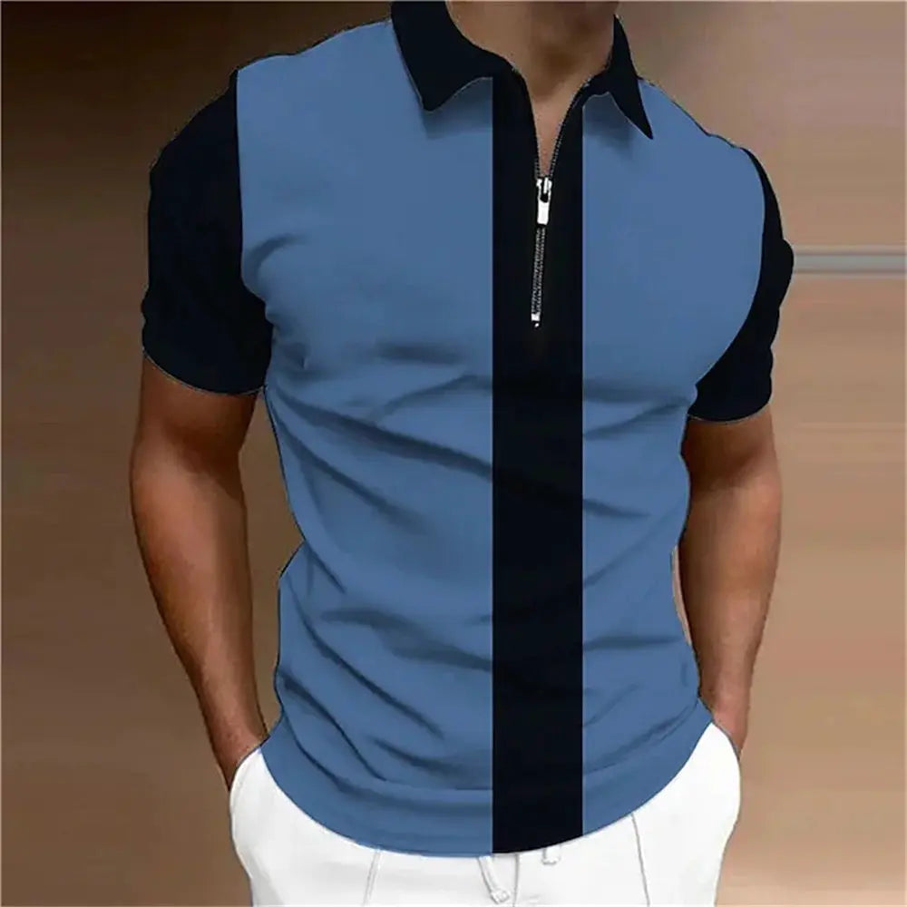 Men's Tops Polo Golf Men's King Print T Shirt High Quality Turndown Short Sleeve Zipper Pullover Original Golf Wear Men Clothing by All Mart Bristol Ltd