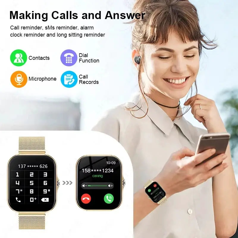 KESHUYOU 2025 Smart Watch 2.01 Inch HD Display Answer Make Call Message Preview Sport Modes DIY Dial Weather Forecast Men Women by All Mart Bristol Ltd