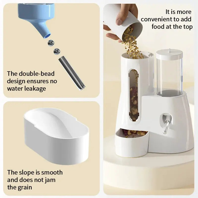 Hamster Water Feeder Small Animal Automatic Dispenser Drinking Water Bottle Bowls Dish with Food Container for Guinea Pig Rat by All Mart Bristol Ltd