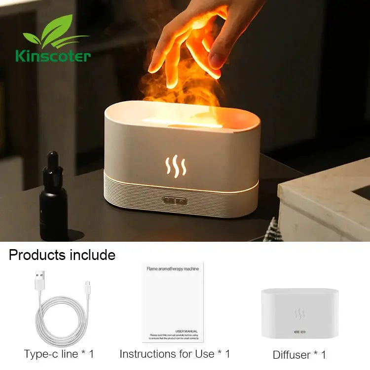 Kinscoter Aroma Diffuser Air Humidifier Ultrasonic Cool Mist Maker Fogger Led Essential Oil Flame Lamp Difusor by All Mart Bristol Ltd