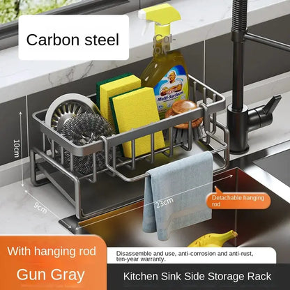 Stainless Steel Kitchen Sink Sponge and Dishcloth Drainage Rack by All Mart Bristol Ltd