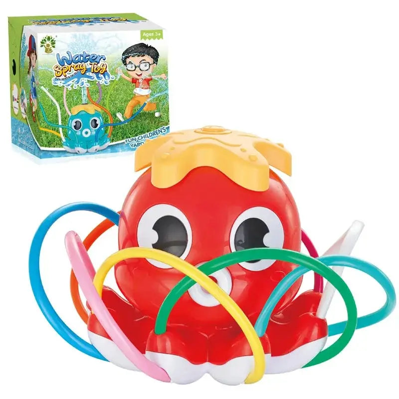 Sprinkler Rotating Spray Outdoor Games for Kids Garden Octopus Summer Water Toy Backyard Yard Cartoon Splash Baby Bath Toys Gift by All Mart Bristol Ltd