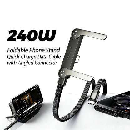1/2PCS Type C To C Charger Cable 240W Fast Charging Data Line with Built-In Phone Stand for IPhone Samsung Xiaomi Google by All Mart Bristol Ltd
