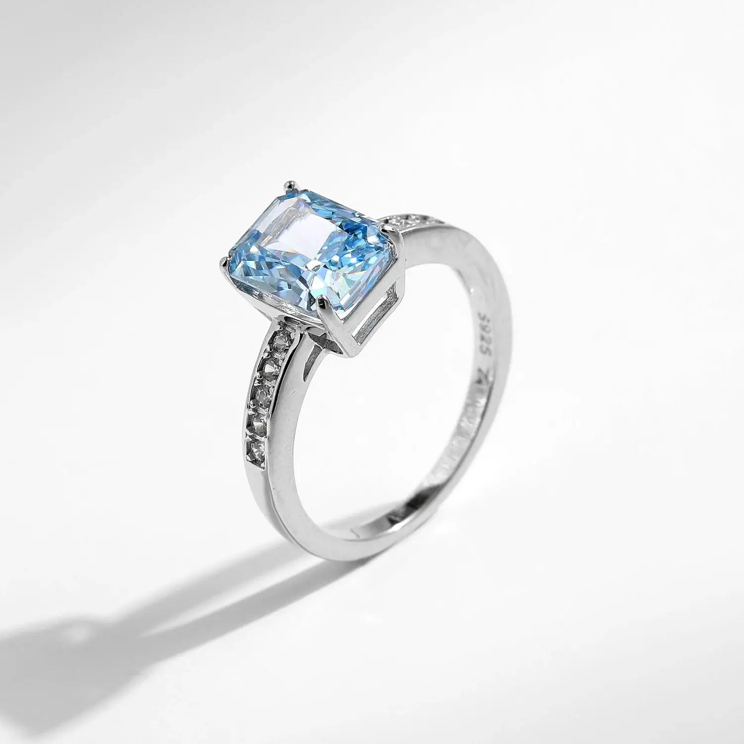 MODIAN 925 Sterling Silver Luxury High Quality Rectangle Crushed Ice Cut Zirconia Ring Wedding Engagement Fine Jewelry For Women by All Mart Bristol Ltd