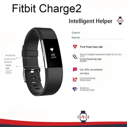 Fitbit Charge 2 smart wristband heart rate monitoring exercise pedometer fitness sleep call notification GPS IOS Android by All Mart Bristol Ltd