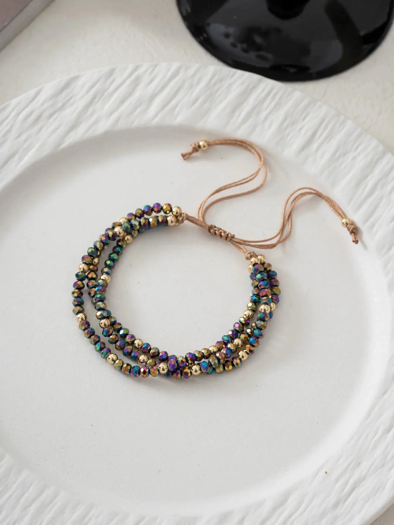 Bohemian handmade colorful crystal beaded bracelet for women's vacation party jewelry by All Mart Bristol Ltd