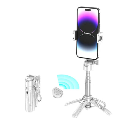 Handheld Selfie Stick Tripod Stand Foldable Phone Holder With Bluetooth Remote Portable Keychain for Smartphone by All Mart Bristol Ltd