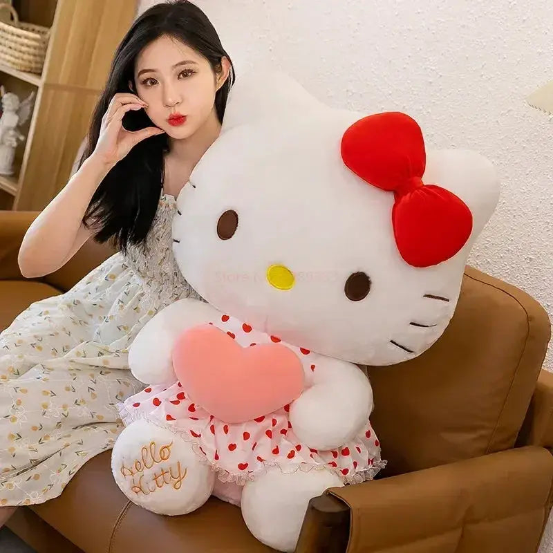 New Sanrio Cartoon Anime Sheer Dress Hello Kitty Plush Doll Big Cute Room Decoration Plush Toy Sleeping Pillow Kawaii Soft Toy by All Mart Bristol Ltd