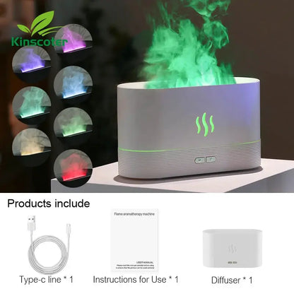 Kinscoter Aroma Diffuser Air Humidifier Ultrasonic Cool Mist Maker Fogger Led Essential Oil Flame Lamp Difusor by All Mart Bristol Ltd