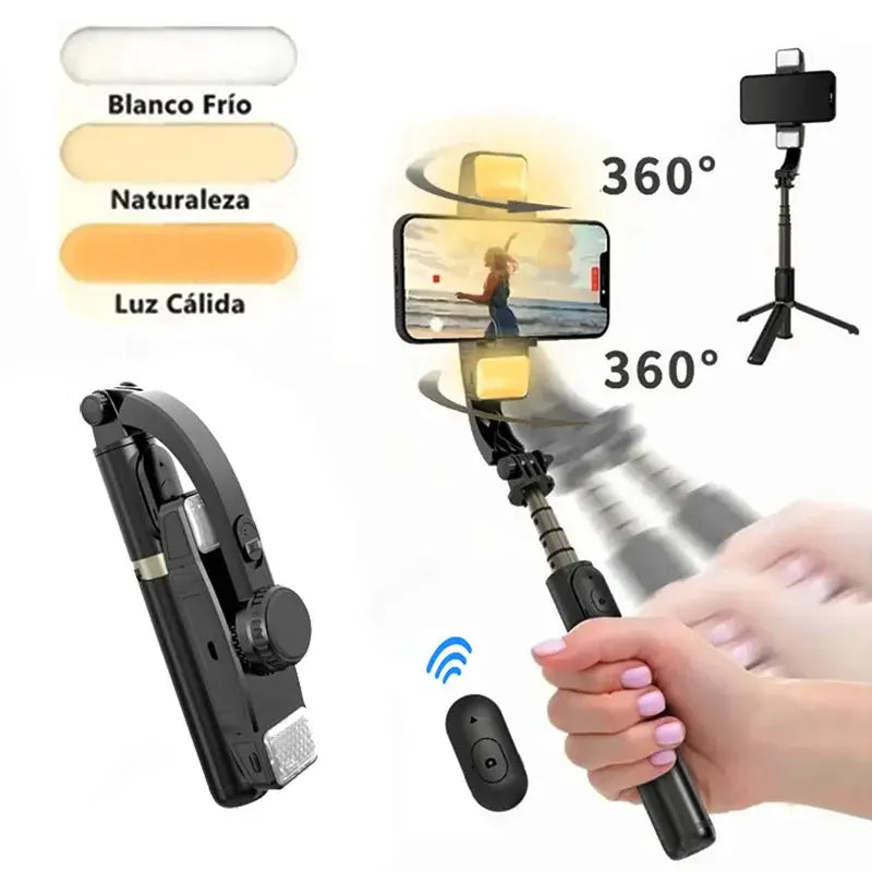 Gimbal Stabilizer Estabilizador Celular Smartphone Selfie Stick Fill Light Handheld Action Kameralar Bluetooth Tripod Gymbal by All Mart Bristol Ltd