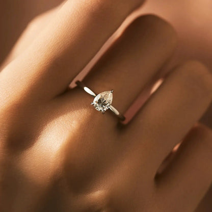 MODIAN D Color Pear Cut Moissanite Ring 925 Sterling Silver Water Drop Lab Diamond Wedding Rings For Women Wedding Fine Jewelry by All Mart Bristol Ltd