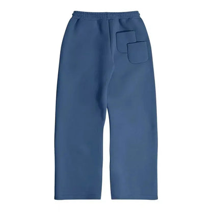 American Fashion Solid Color Fleece Oversized Sweatshirt Men's Two-Piece Y2K Harajuku Hip-Hop Gothic Joker Slacks Jogging Pants by All Mart Bristol Ltd